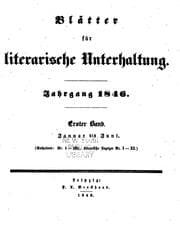 Tapa de Blätter für literarische Unterhaltung