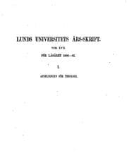 Tapa de Acta Universitatis Lundensis: Lunds universitets årsskrift