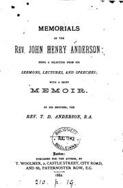 Tapa de Memorials of the rev. John Henry Anderson