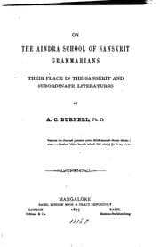 Tapa de On the Aindra School of Sanskrit Grammarians, Their Place in the Sanskrit ..
