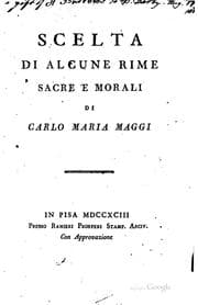 Tapa de Scelta di alcune rime sacre e morali