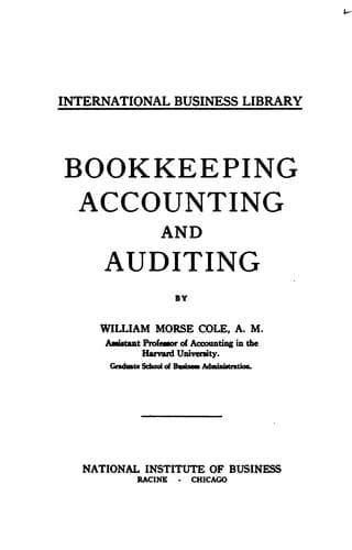 Tapa de Bookkeeping, Accounting and Auditing