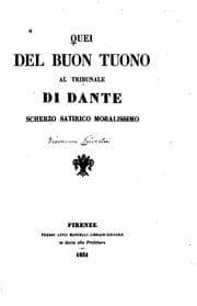 Tapa de Quei del buon tuono al tribunale di Dante: scherzo satirico moralissimo