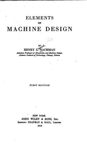 Tapa de Elements of Machine Design