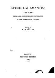 Tapa de Speculum Amantis: Love-poems from Rare Song-books and Miscellanies of the Seventeenth Century ..
