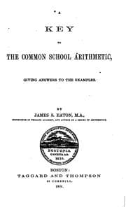 Tapa de A Key to The Common School Arithmetic: Giving Answers to the Examples