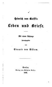 Tapa de Heinrich von Kleist's Leben und Briefe, mit einem Anhange