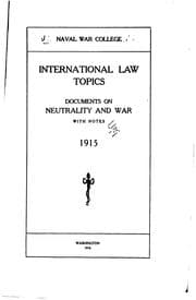 Tapa de Documents on Neutrality and War with Notes 1915