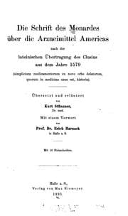 Tapa de Die Schrift des Monardes über die Arzneimittel Americas