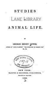 Tapa de Studies in Animal Life