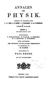 Tapa de Annalen der Physik