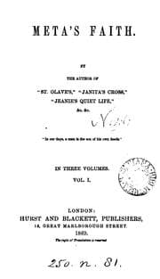 Tapa de Meta's faith, by the author of 'St. Olave's'