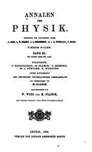 Tapa de Annalen der Physik