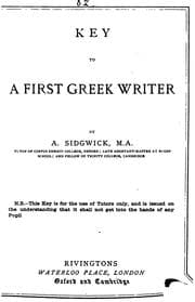 Tapa de A first Greek writer, with exercises. [With] Key