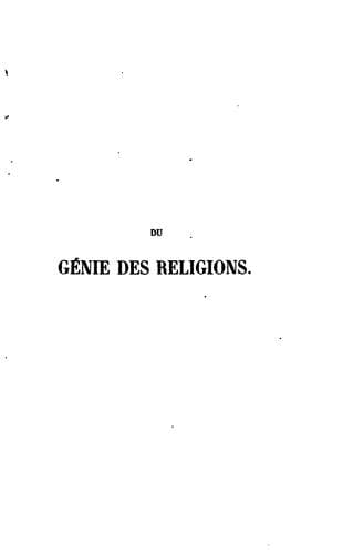 Tapa de Du génie des religions