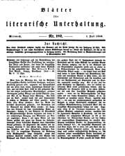 Tapa de Blätter für literarische Unterhaltung