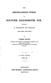 Tapa de The Miscellaneous Works of Oliver Goldsmith, M.B.: Including a Variety of Pieces Now First Collected