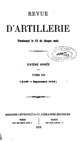 Tapa de Revue d'artillerie