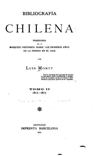 Tapa de Bibliografía chilena