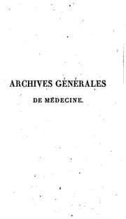 Tapa de Archives generales de medecine