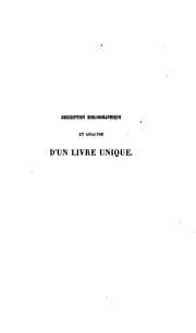 Tapa de Description bibliographique et analyse d'un livre unique que se trouve au Musée britannique, par ..