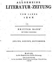 Tapa de Allgemeine Literatur-zeitung