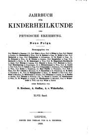 Tapa de Jahrbuch für Kinderheilkunde und physische Erziehung