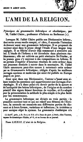 Tapa de L'Ami de la religion