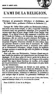 Tapa de L'Ami de la religion