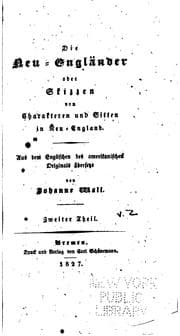 Tapa de Die neu-engländer; oder, Skizzen von Charakteren und Sitten in neu-england