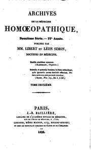 Tapa de Archives et journal de la médecine homoeopathique