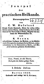 Tapa de Hufeland's Journal der practischen Heilkunde
