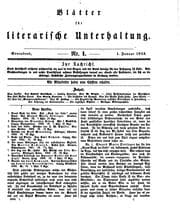 Tapa de Blätter für literarische Unterhaltung