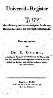 Tapa de Hufeland's Journal der practischen Heilkunde