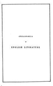 Tapa de Cyclopaedia of English Literature: A Selection of the Choicest Productions of English Authors ..