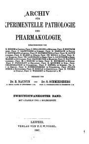 Tapa de Archiv fuer experimentelle pathologie und pharmakologie