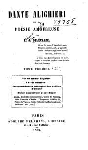 Tapa de Dante Alighieri: ou, La poésie amoureuse