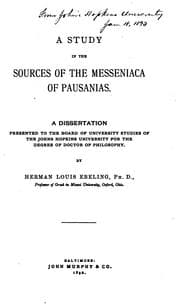 Tapa de A Study in the Sources of the Messeniaca of Pausanias ..