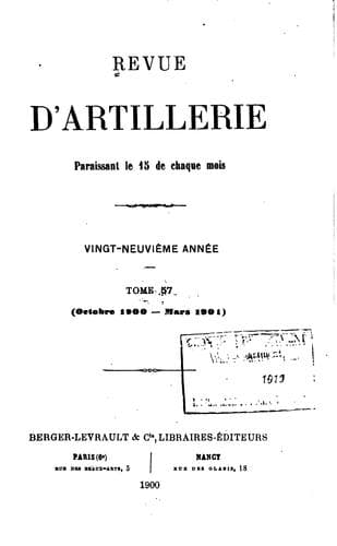 Tapa de Revue d'artillerie