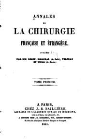 Tapa de Annales de la chirurgie française et étrangère