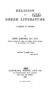 Tapa de Religion in Greek Literature: A Sketch in Outline