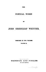 Tapa de The Poetical Works of John Greenleaf Whittier: Complete in Two Volumes