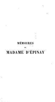 Tapa de Mémoires de Madame d'Épinay
