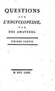 Tapa de Questions sur l'Encyclopédie