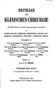 Tapa de Beiträge zur klinischen Chirurgie