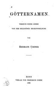 Tapa de Götternamen: Versuch einer Lehre von der religiösen Begriffsbildung