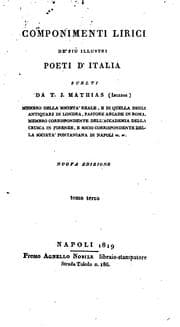 Tapa de Componimenti lirici de' più illustri poeti d'Italia