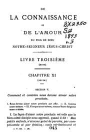Tapa de De la connaissance et de l'amour du Fils De Dieu, Notre-Seigneur Jésus-Christ