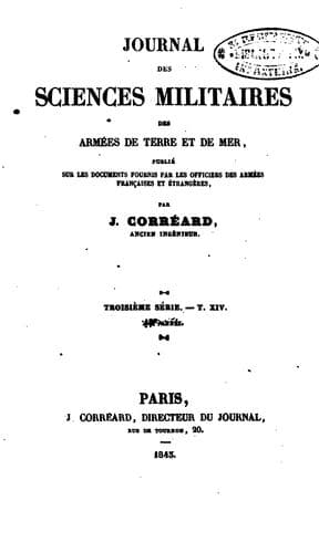Tapa de Journal des sciences militaires