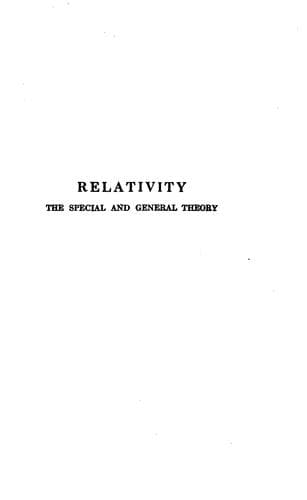 Tapa de Relativity: The Special and General Theory